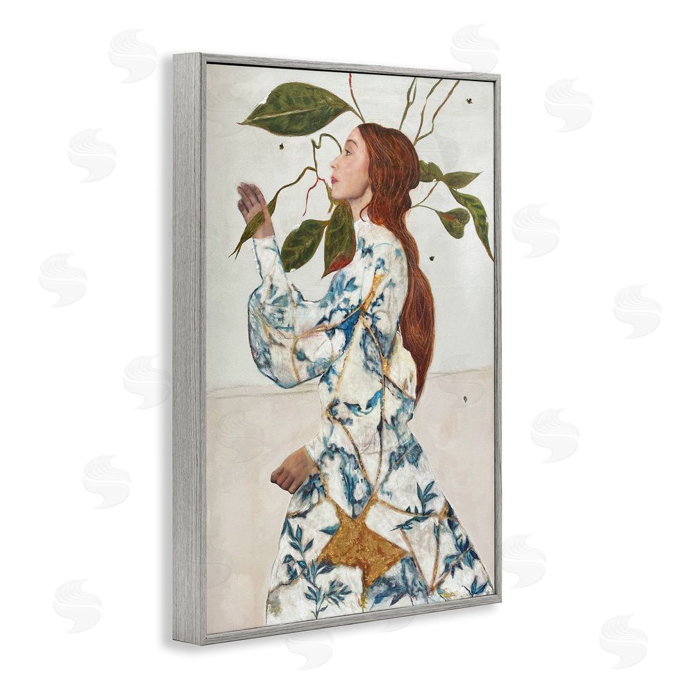 Karenina Fabrizzi Le Voyage Fantastique Portrait Gray Framed Giclee Wall Art Print