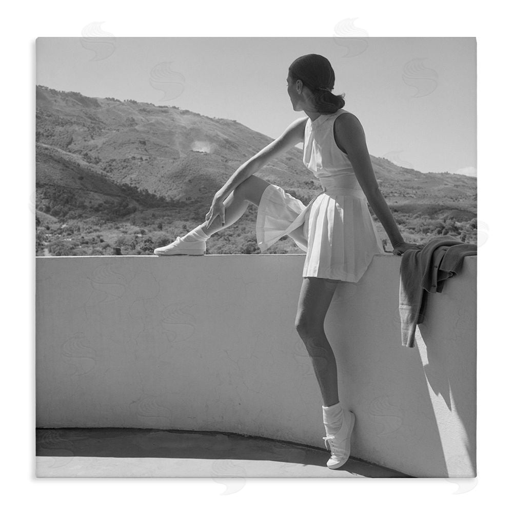 Toni Frissell Woman In Tennis Outfit Stretched Canvas Wall Art Print