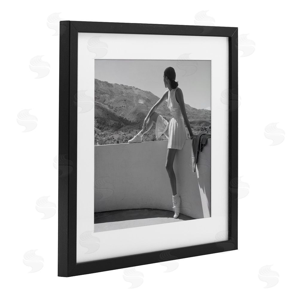 Toni Frissell Woman In Tennis Outfit Black Framed Print Under Glass Wall Art