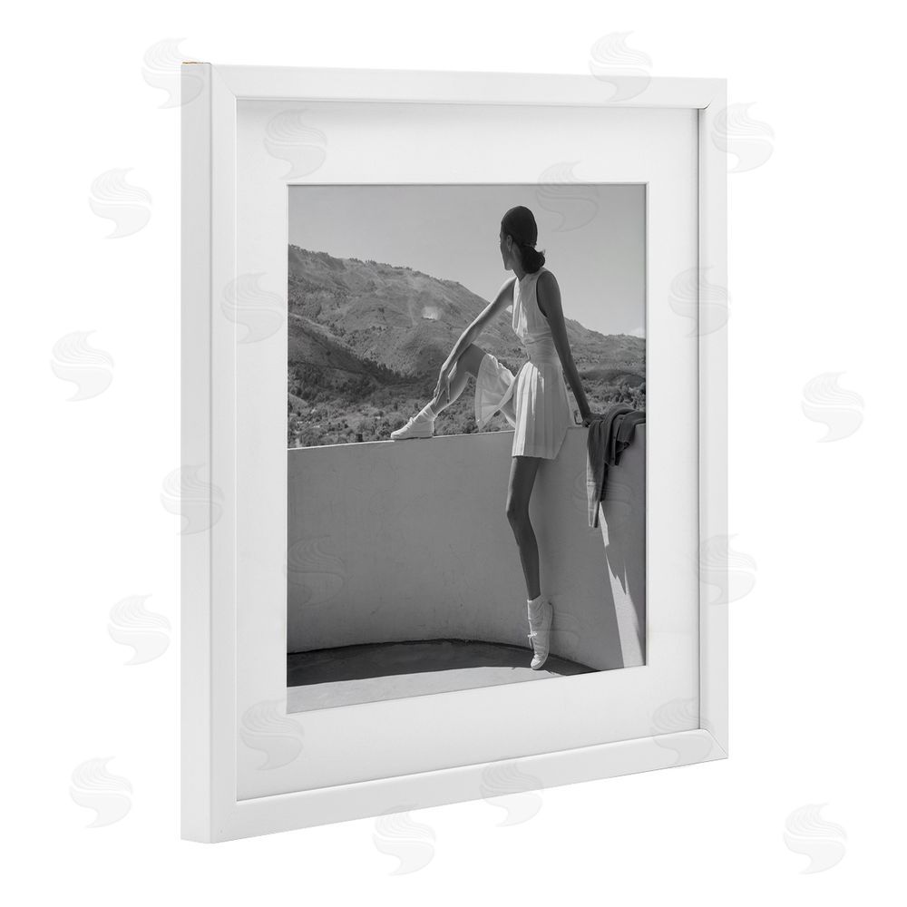 Toni Frissell Woman In Tennis Outfit White Framed Print Under Glass Wall Art