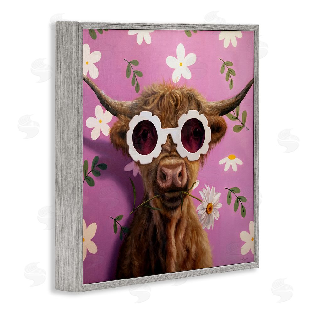 Lucia Heffernan Fresh As A Daisy Cattle Gray Framed Giclee Wall Art Print