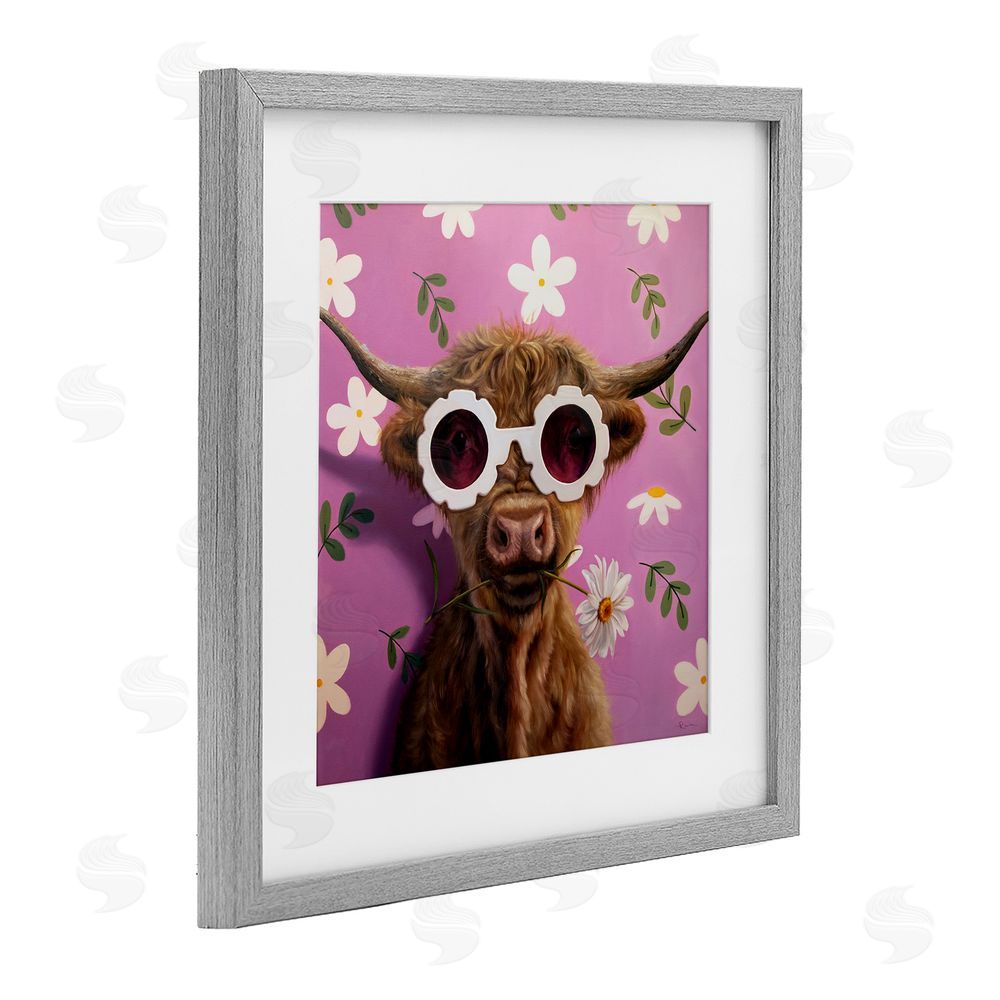 Lucia Heffernan Fresh As A Daisy Cattle Gray Framed Print Under Glass Wall Art