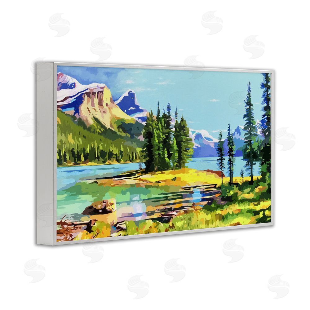 John Jaster Alpine Mountain Solitude White Framed Giclee Wall Art Print