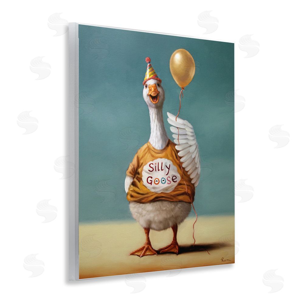 Lucia Heffernan Silly Goose with Balloon Wooden Wall Plaque Art Print