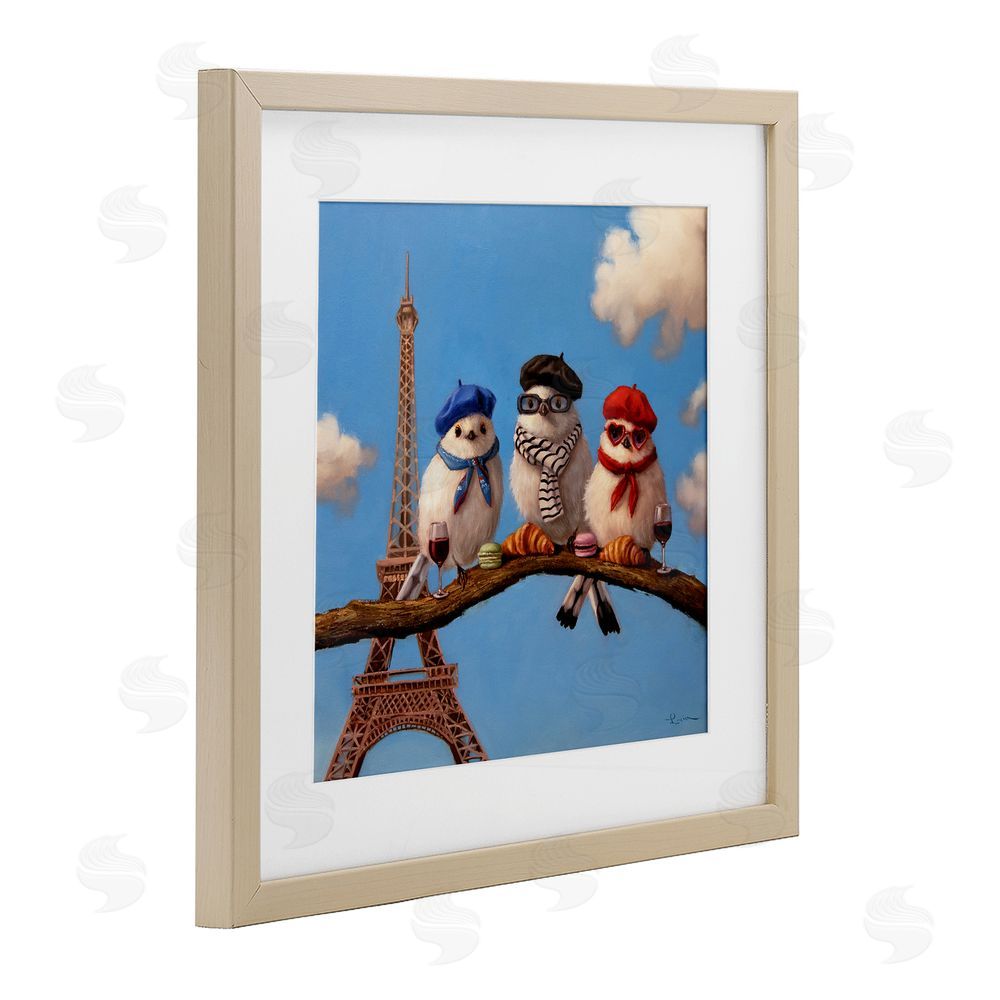 Lucia Heffernan Parisian Chic Birds in Paris Brown Framed Print Under Glass Wall Art