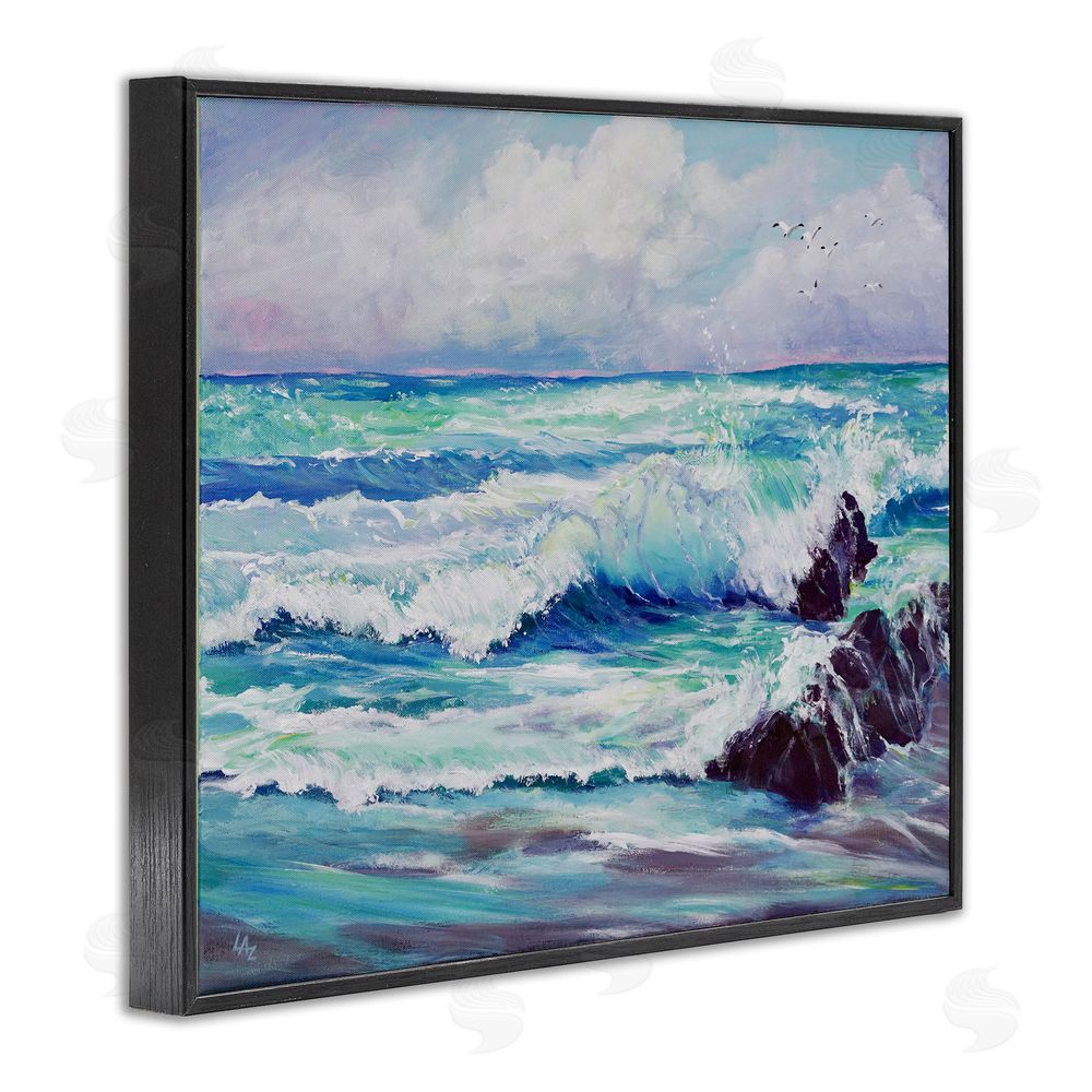 Lee Ann Zirbes Down By The Sea Black Framed Giclee Wall Art Print