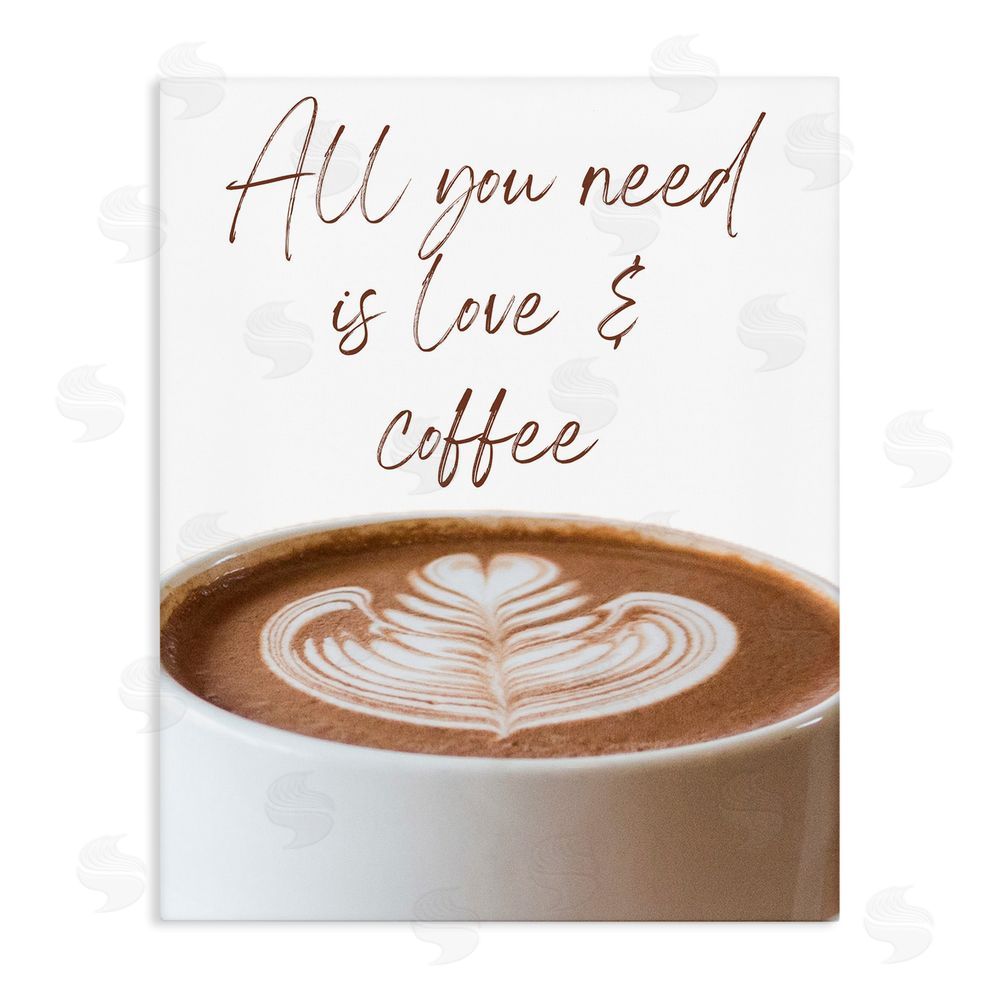 Jesse Keith All You Need Love & Coffee Stretched Canvas Wall Art Print