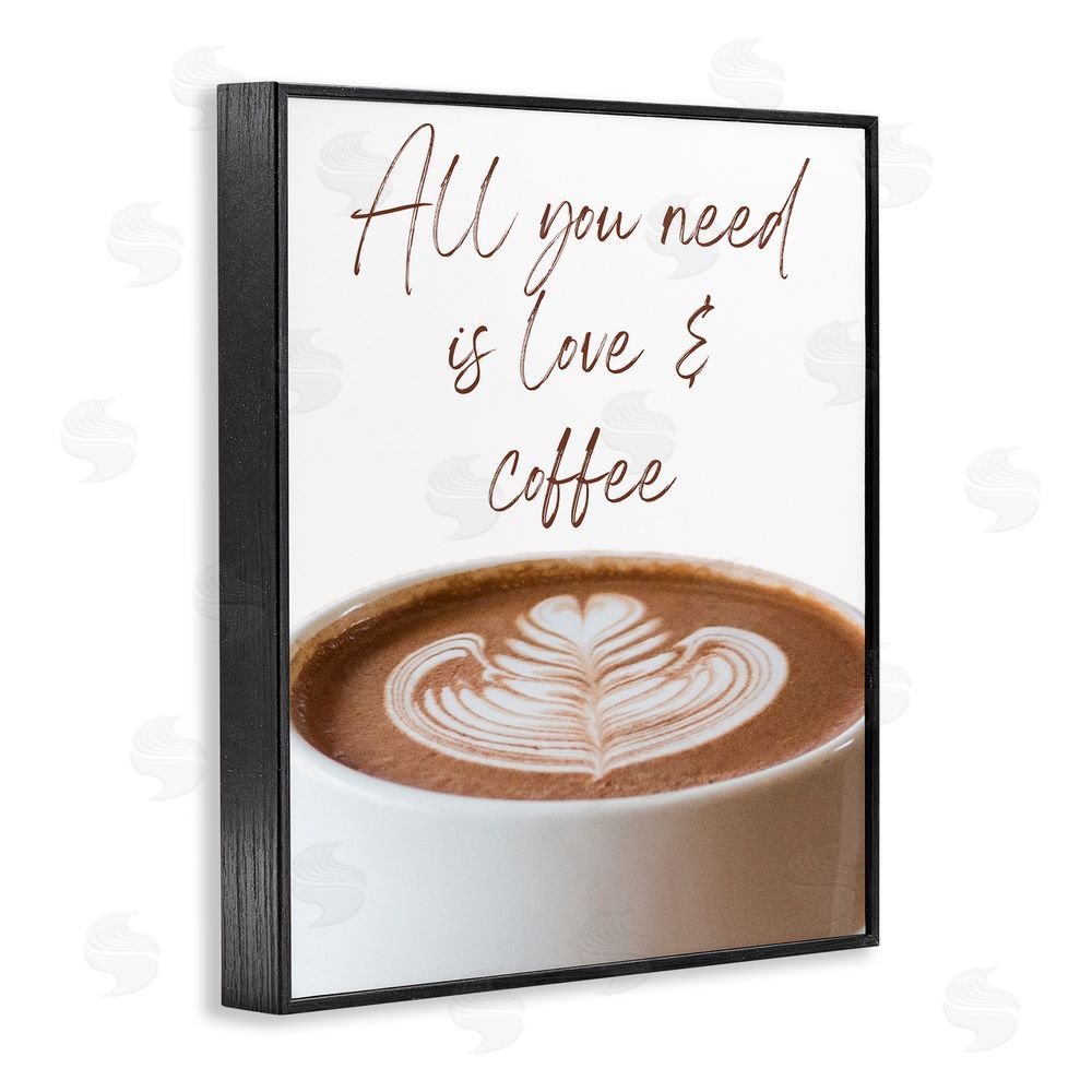 Jesse Keith All You Need Love & Coffee Black Framed Giclee Wall Art Print