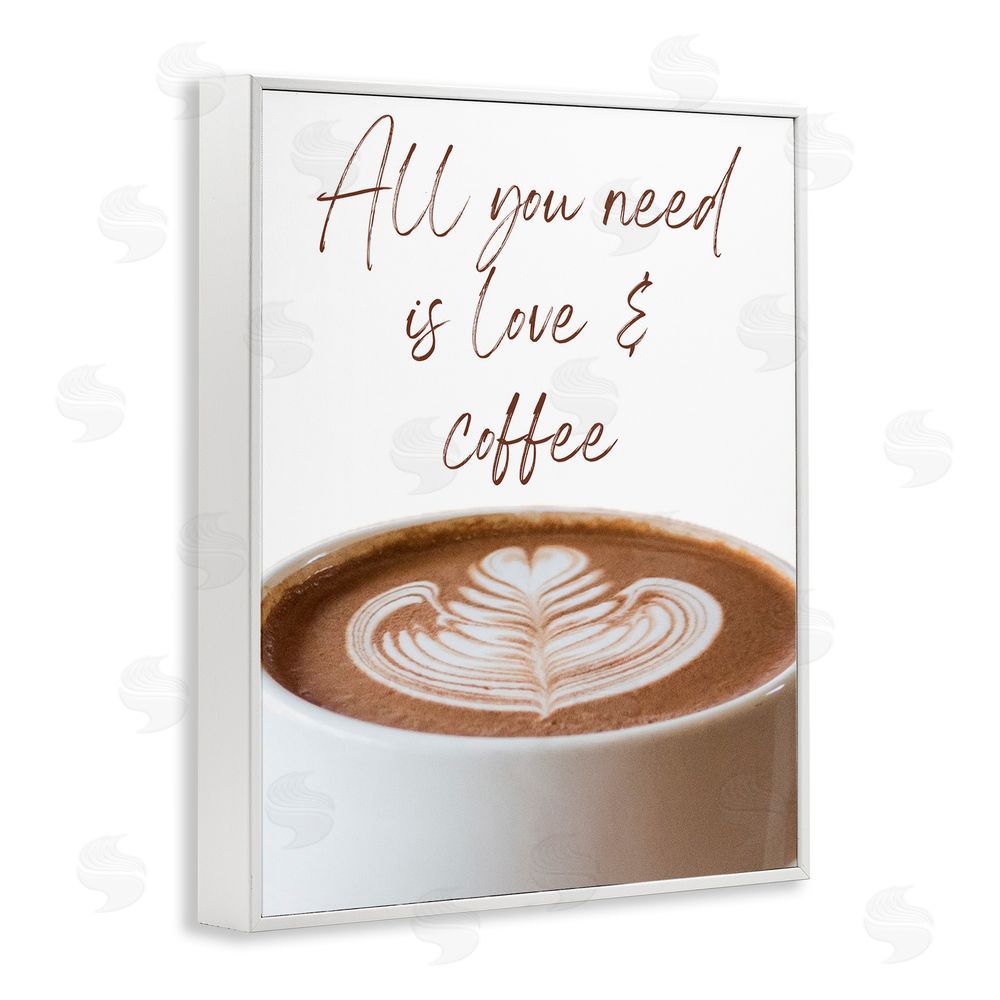 Jesse Keith All You Need Love & Coffee White Framed Giclee Wall Art Print