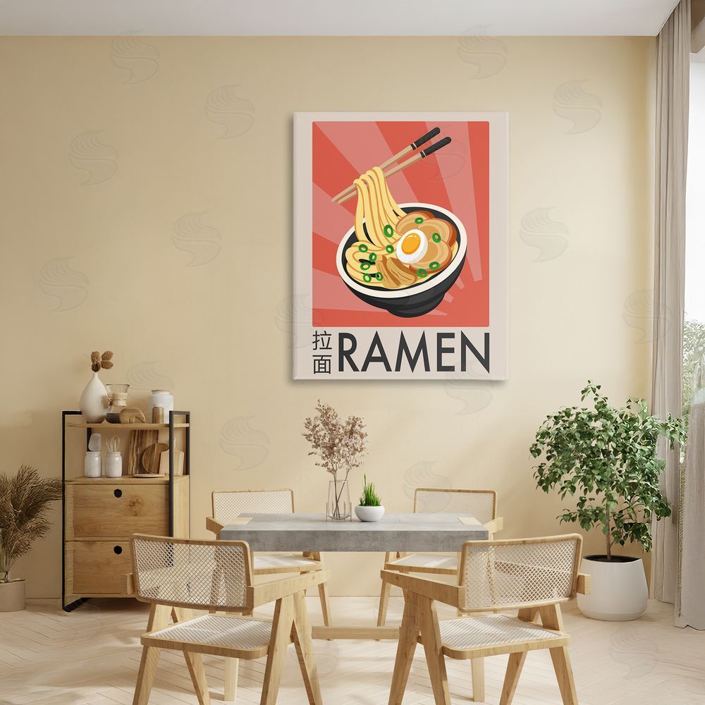 Marcus Prime Iconic Ramen Poster Stretched Canvas Wall Art in Room