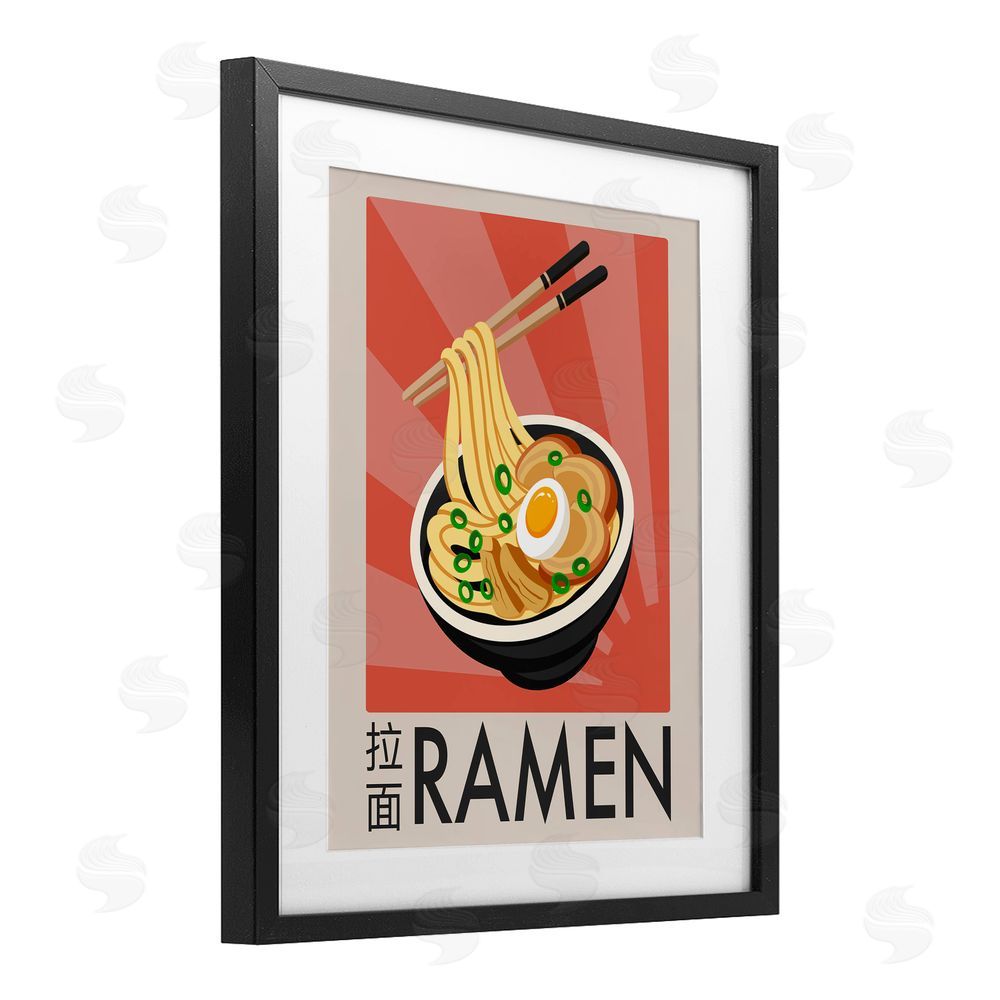 Marcus Prime Iconic Ramen Poster Black Framed Print Under Glass Wall Art