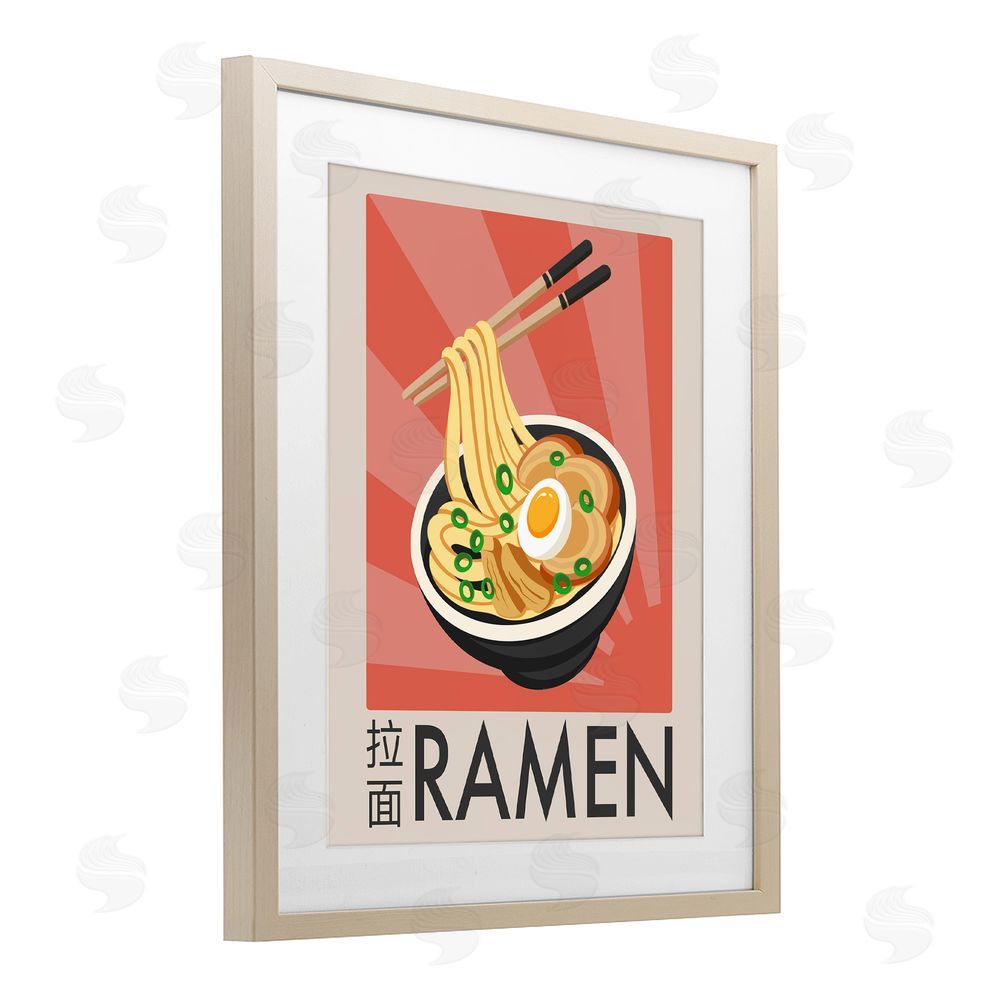 Marcus Prime Iconic Ramen Poster Birch Framed Print Under Glass Wall Art
