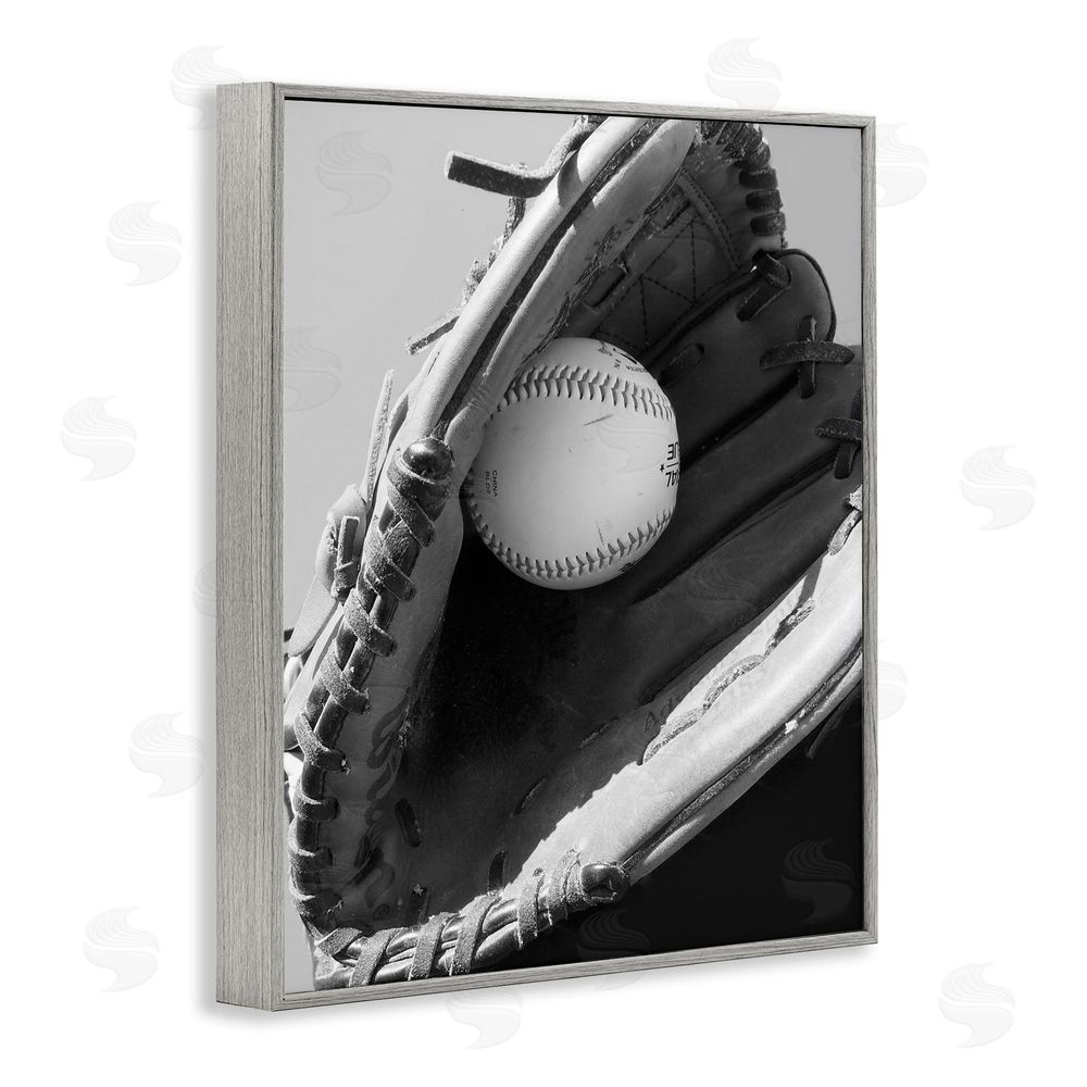 Marcus Prime Nice Catch Baseball Gray Framed Giclee Wall Art Print