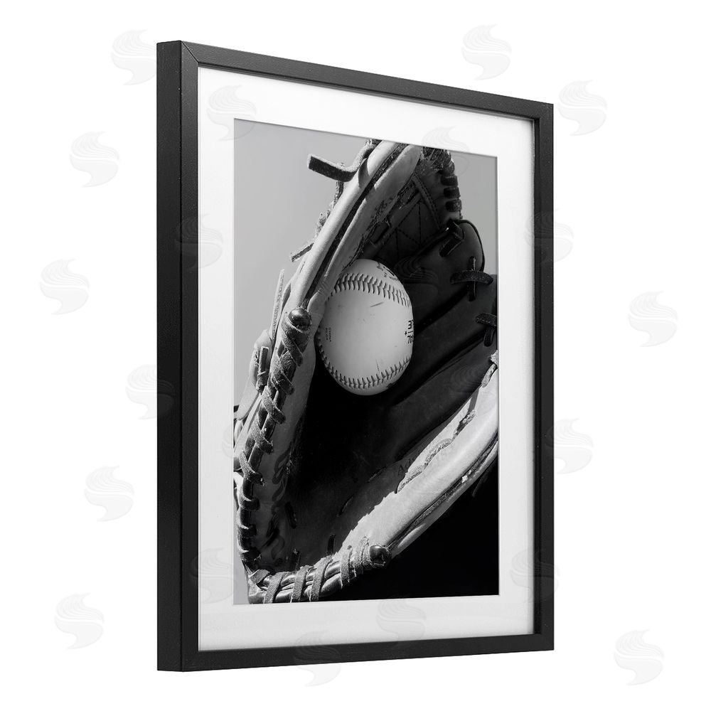 Marcus Prime Nice Catch Baseball Black Framed Print Under Glass Wall Art