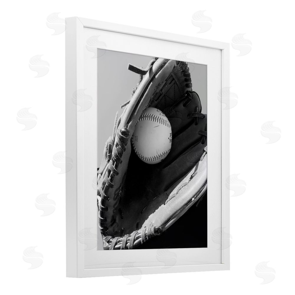 Marcus Prime Nice Catch Baseball White Framed Print Under Glass Wall Art