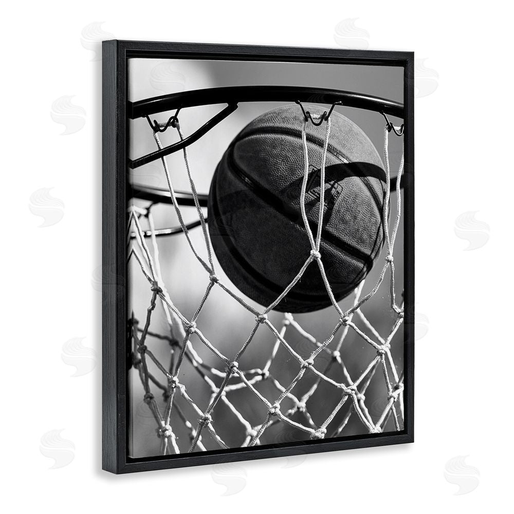 Marcus Prime Winning Basket Shot Black Floating Frame Canvas Wall Art Print