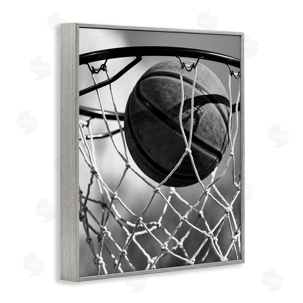 Marcus Prime Winning Basket Shot Gray Framed Giclee Wall Art Print