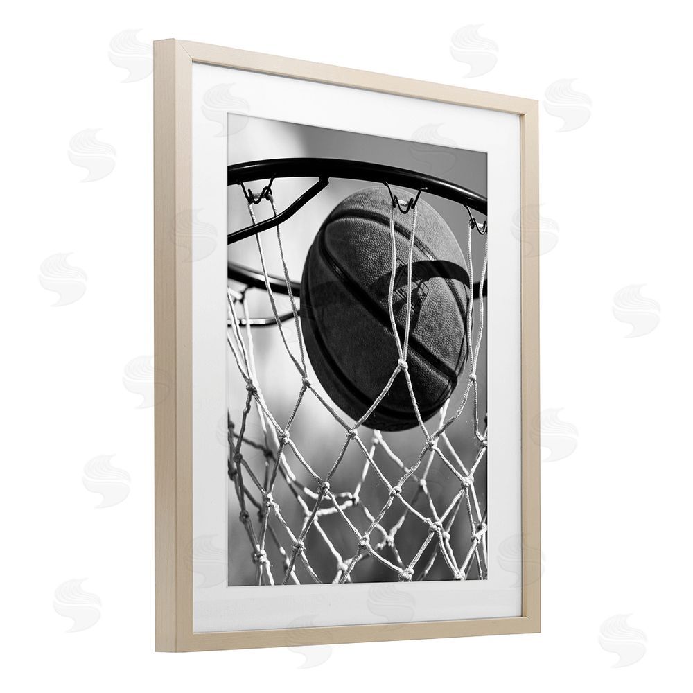 Marcus Prime Winning Basket Shot Brown Framed Print Under Glass Wall Art