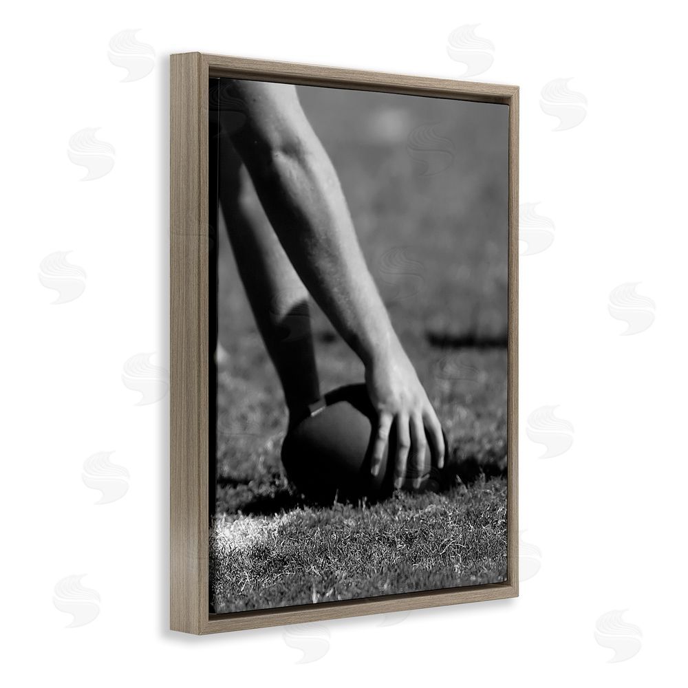 Marcus Prime Football Hike in Action Brown Floating Frame Canvas Wall Art Print