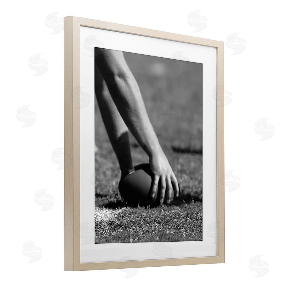 Marcus Prime Football Hike in Action Brown Framed Print Under Glass Wall Art