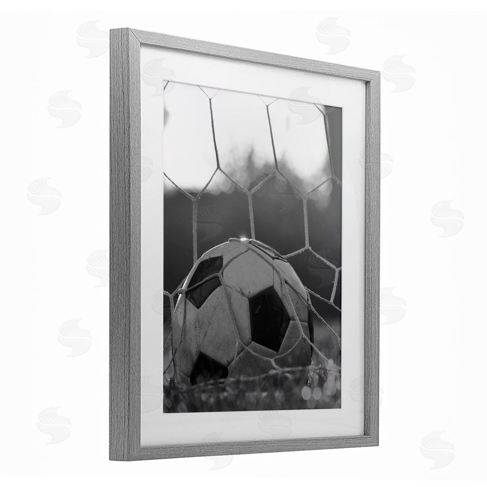 Marcus Prime Soccer Goal Score Gray Framed Print Under Glass Wall Art