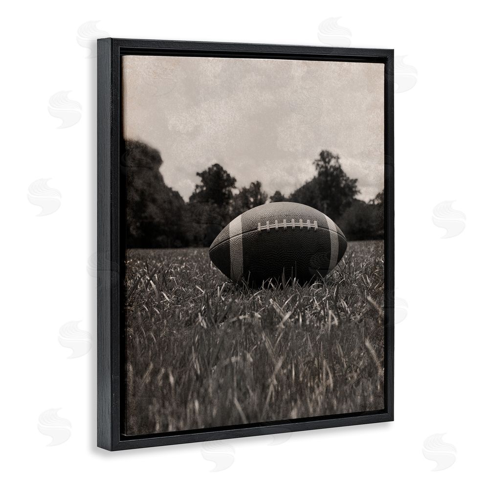 Marcus Prime Vintage Sports Football Black Floating Frame Canvas Wall Art Print