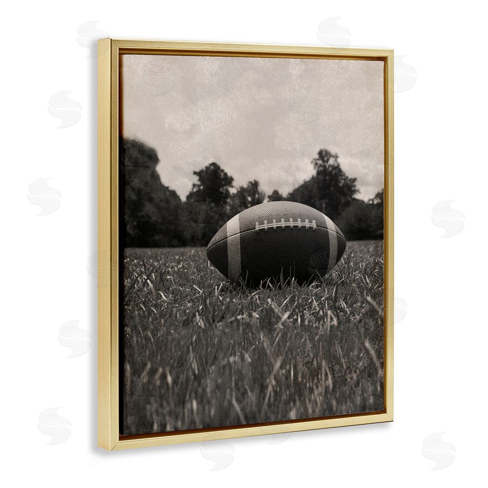 Marcus Prime Vintage Sports Football Gold Floating Frame Canvas Wall Art Print