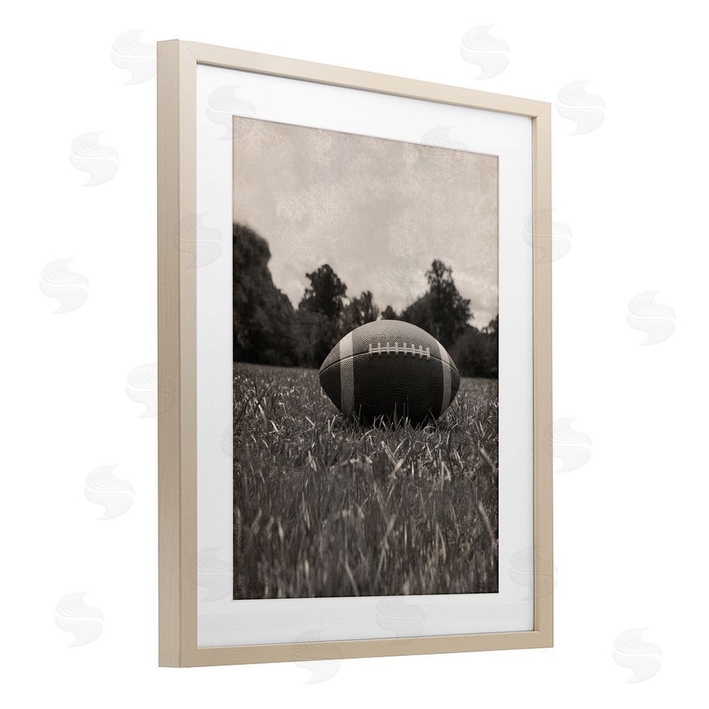 Marcus Prime Vintage Sports Football Brown Framed Print Under Glass Wall Art
