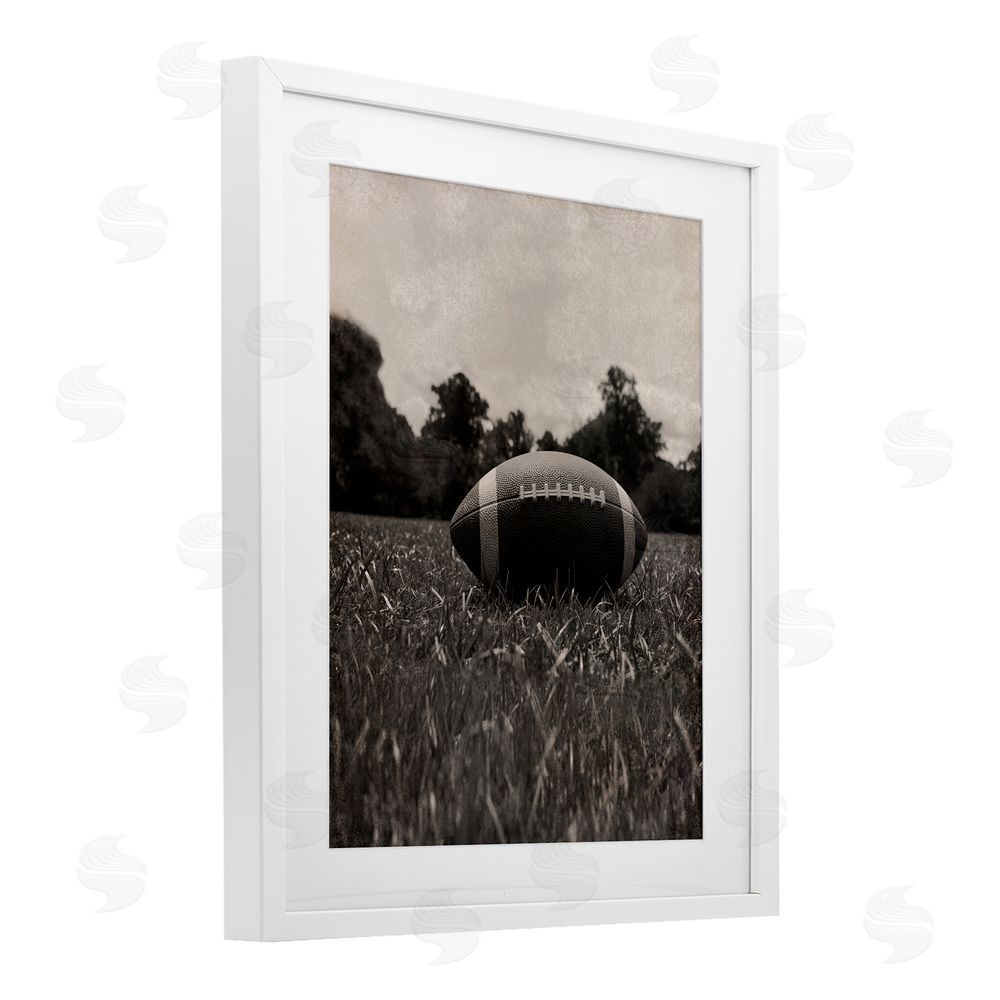 Marcus Prime Vintage Sports Football White Framed Print Under Glass Wall Art