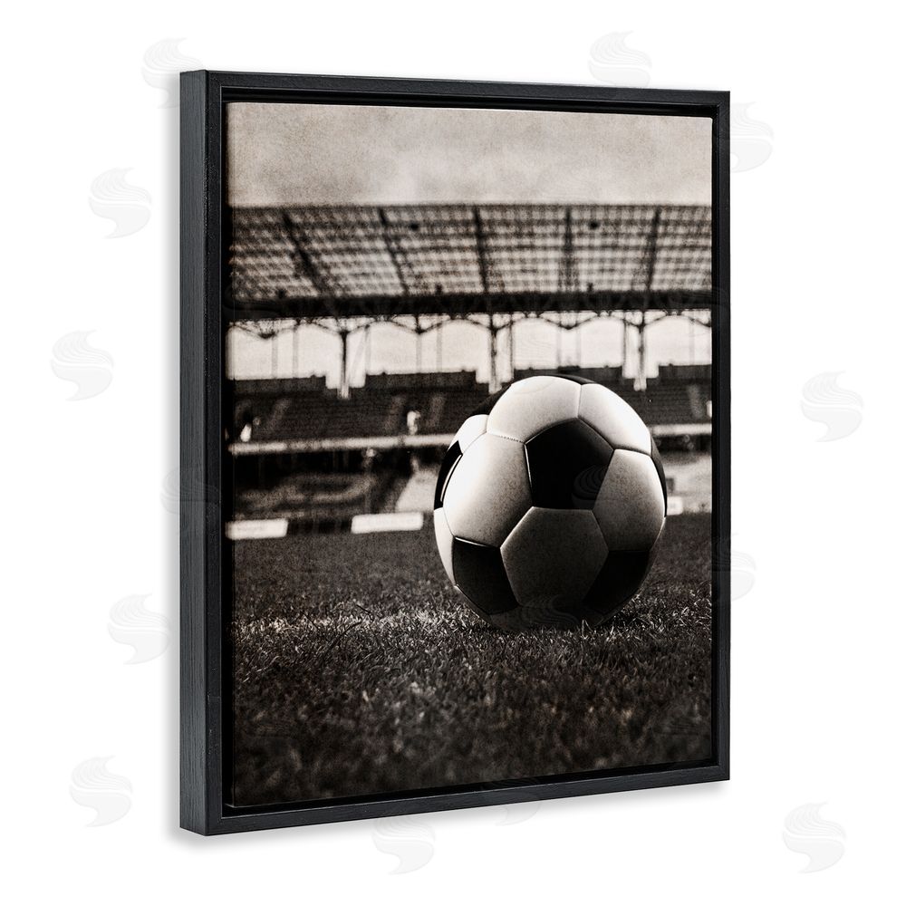 Marcus Prime Vintage Sports Soccer Black Floating Frame Canvas Wall Art Print