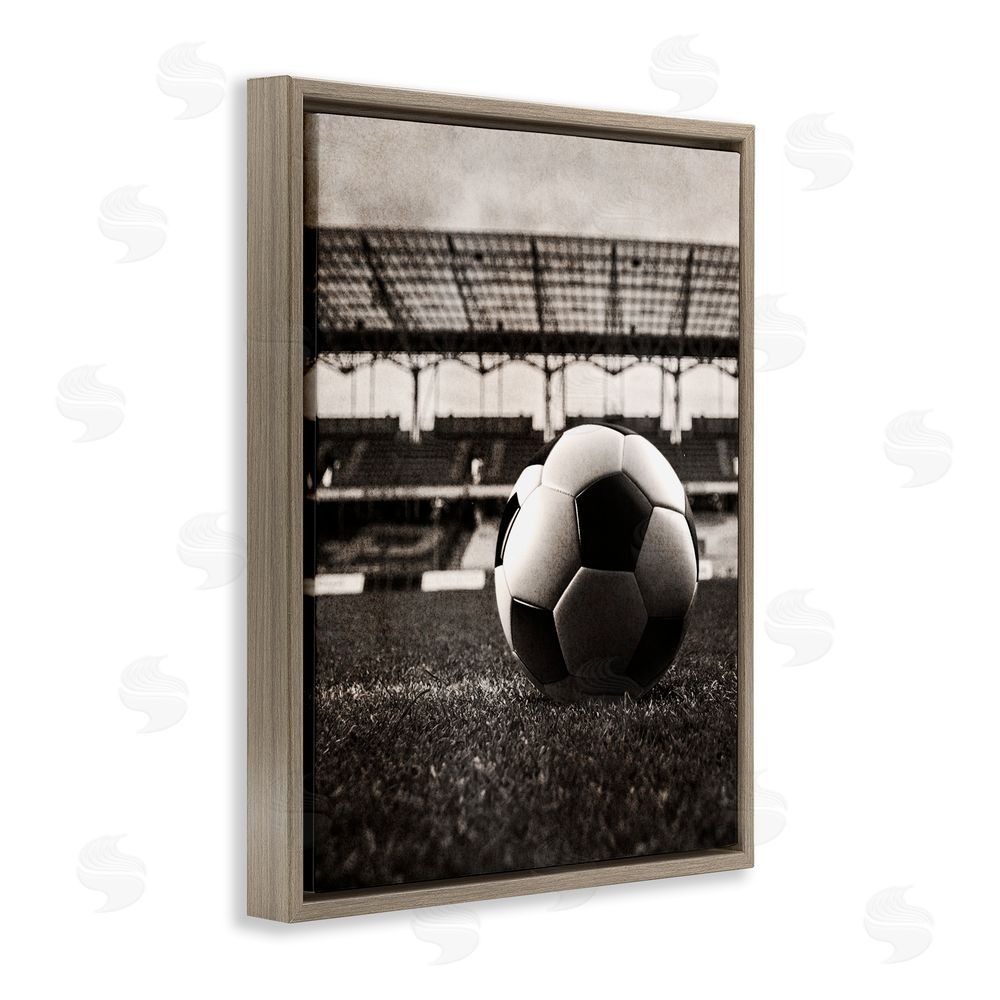 Marcus Prime Vintage Sports Soccer Brown Floating Frame Canvas Wall Art Print