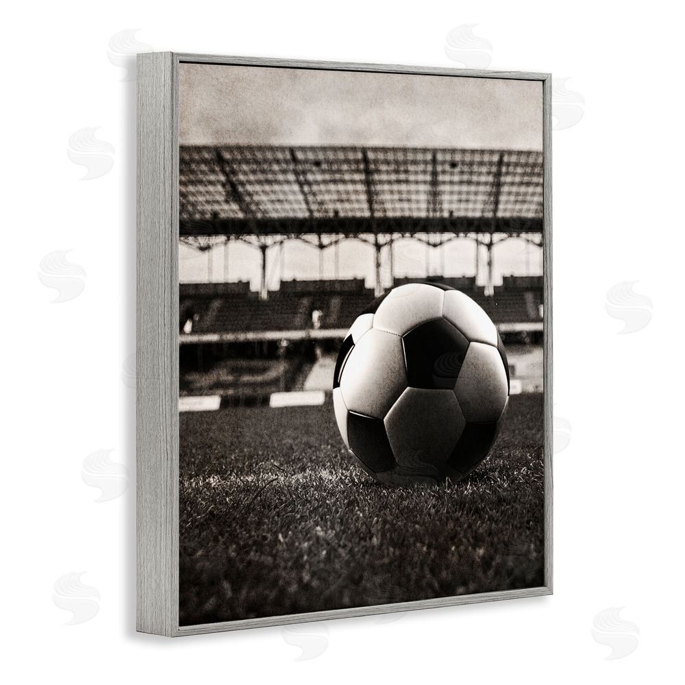 Marcus Prime Vintage Sports Soccer Gray Framed Giclee Wall Art Print