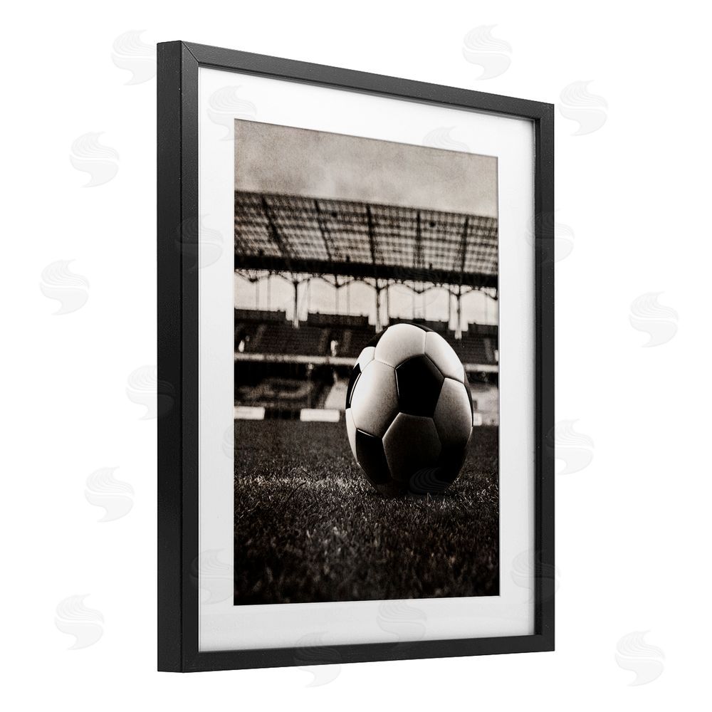 Marcus Prime Vintage Sports Soccer Black Framed Print Under Glass Wall Art