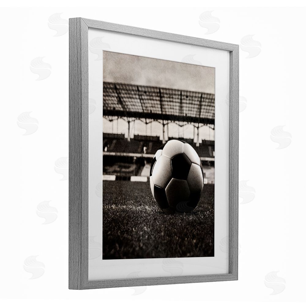 Marcus Prime Vintage Sports Soccer Gray Framed Print Under Glass Wall Art