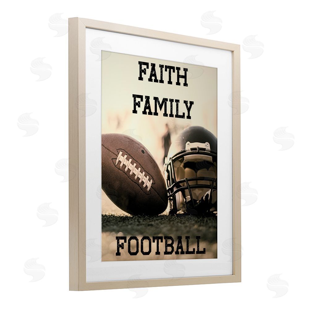 Jesse Keith Faith Family Football Brown Framed Print Under Glass Wall Art
