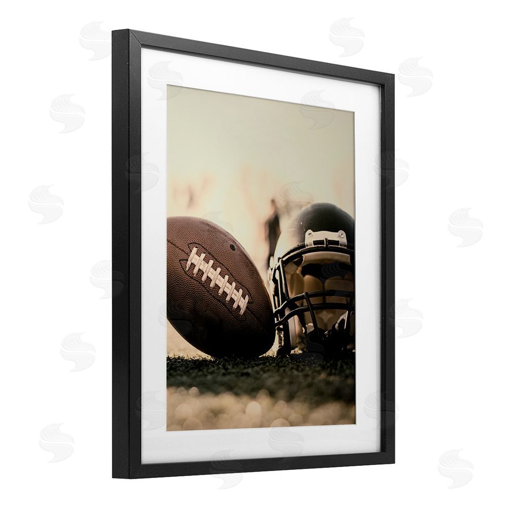 Jesse Keith Football Stand Alone Black Framed Print Under Glass Wall Art