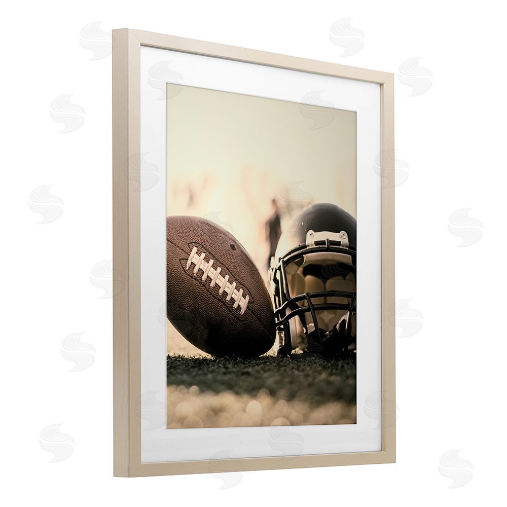 Jesse Keith Football Stand Alone Brown Framed Print Under Glass Wall Art