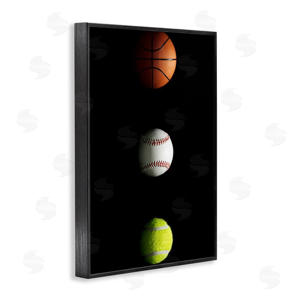 Jesse Keith Sports Balls Spotlight Black Framed Giclee Wall Art Print
