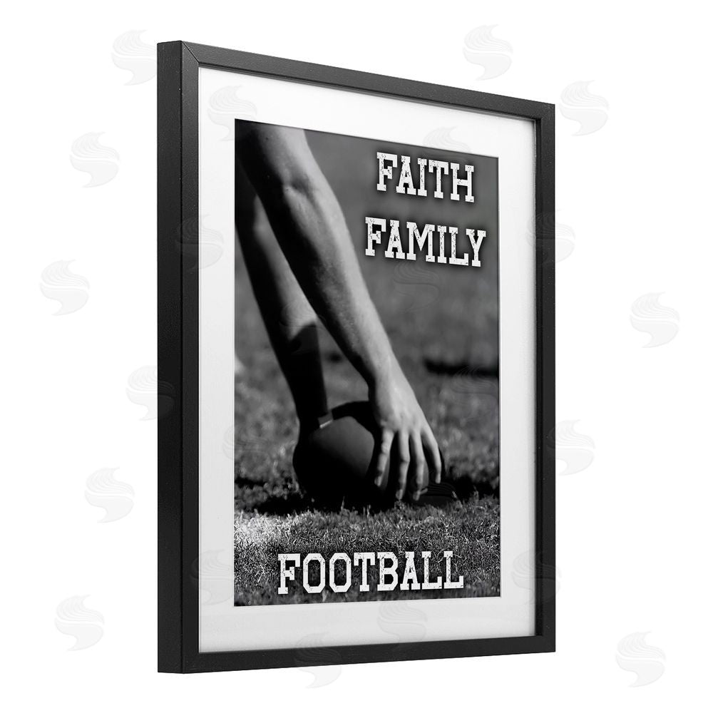 Marcus Prime Faith Family Football Hike Black Framed Print Under Glass Wall Art