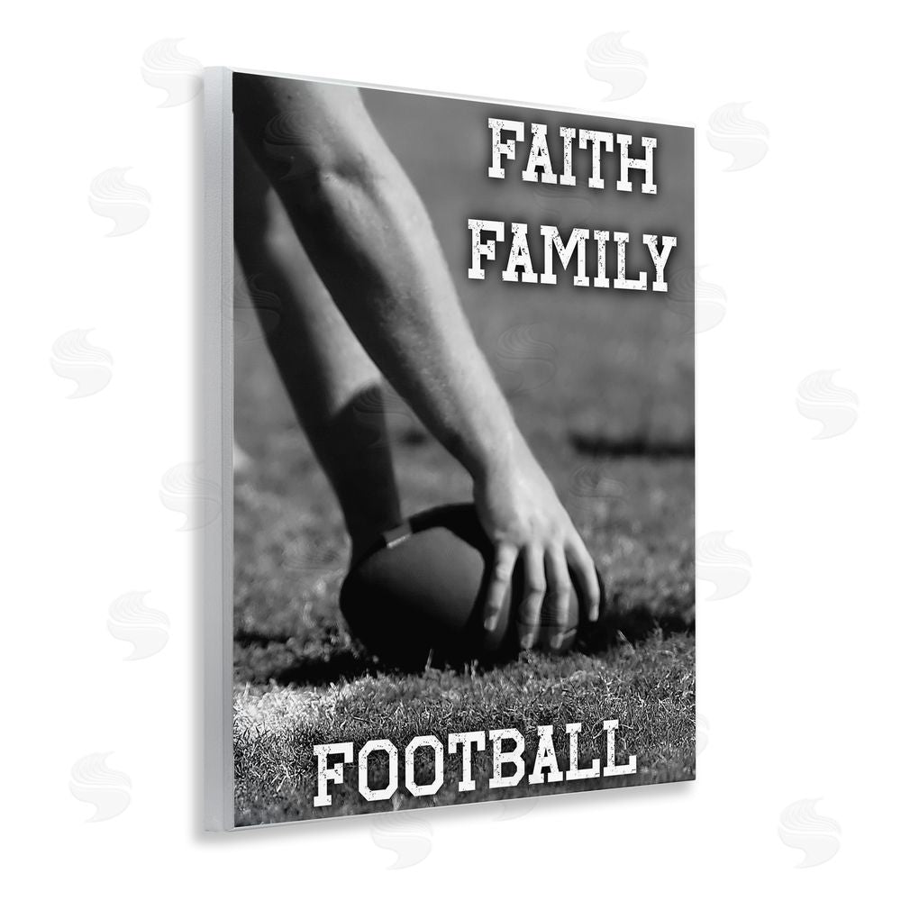 Marcus Prime Faith Family Football Hike Wooden Wall Plaque Art Print