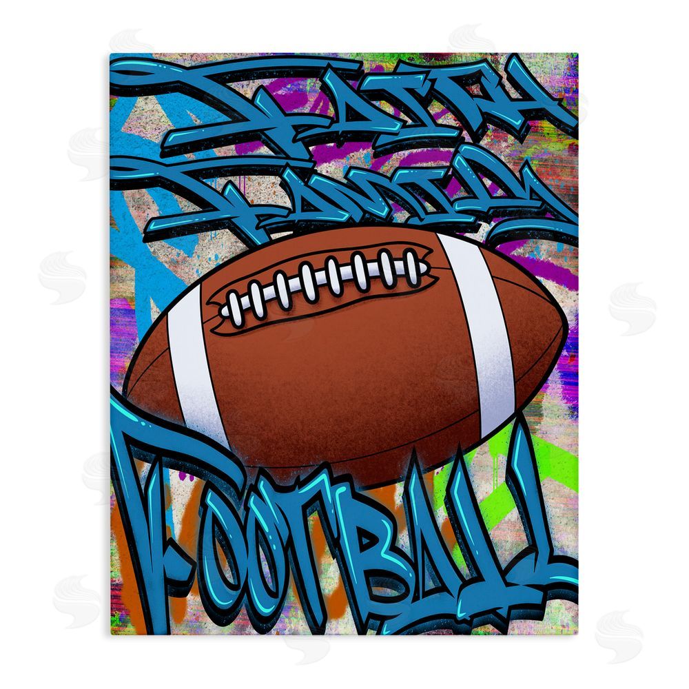 Marcus Prime Faith Family Football Graffiti Stretched Canvas Wall Art Print