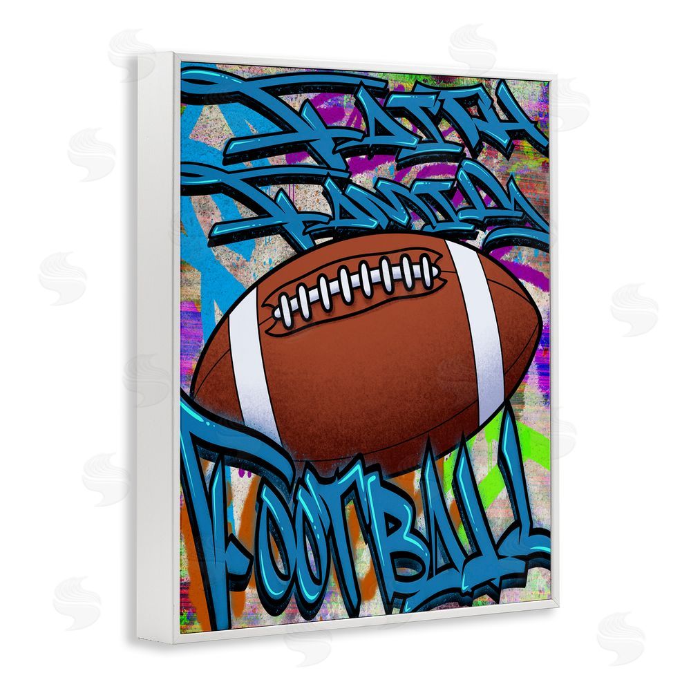 Marcus Prime Faith Family Football Graffiti White Framed Giclee Wall Art Print