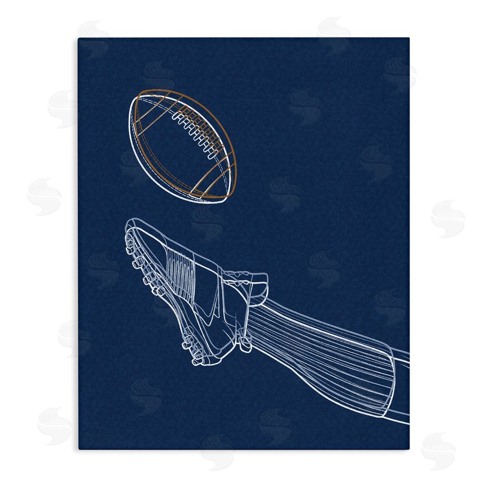 Marcus Prime Football Lines Contour Stretched Canvas Wall Art Print