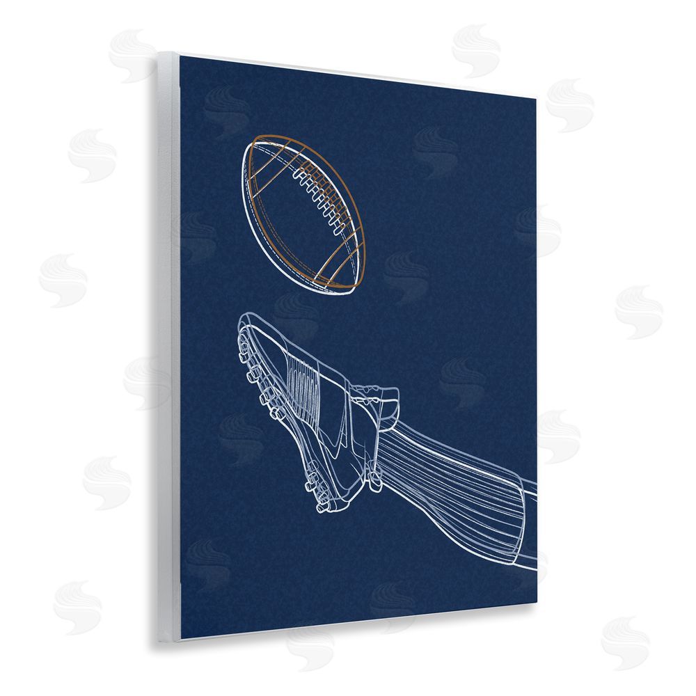 Marcus Prime Football Lines Contour Wooden Wall Plaque Art Print