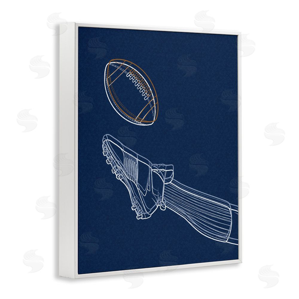 Marcus Prime Football Lines Contour White Framed Giclee Wall Art Print