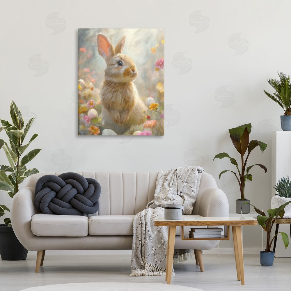 Kim Allen Bunny Dreams Meadow Stretched Canvas Wall Art in Room