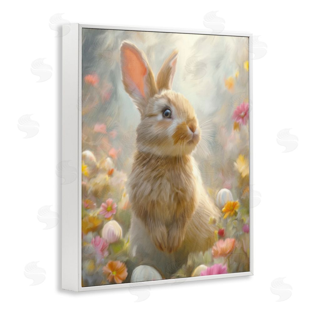 Kim Allen Bunny Dreams Meadow White Framed Giclee Wall Art Print
