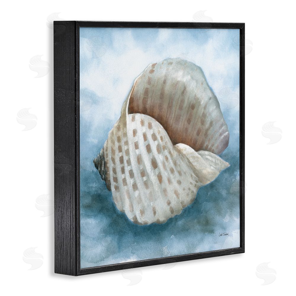 Leslie Trimbach Coastal Calm Spotted Shell Black Framed Giclee Wall Art Print