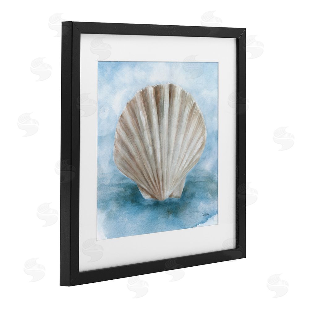 Leslie Trimbach Coastal Calm Clamshell Black Framed Print Under Glass Wall Art