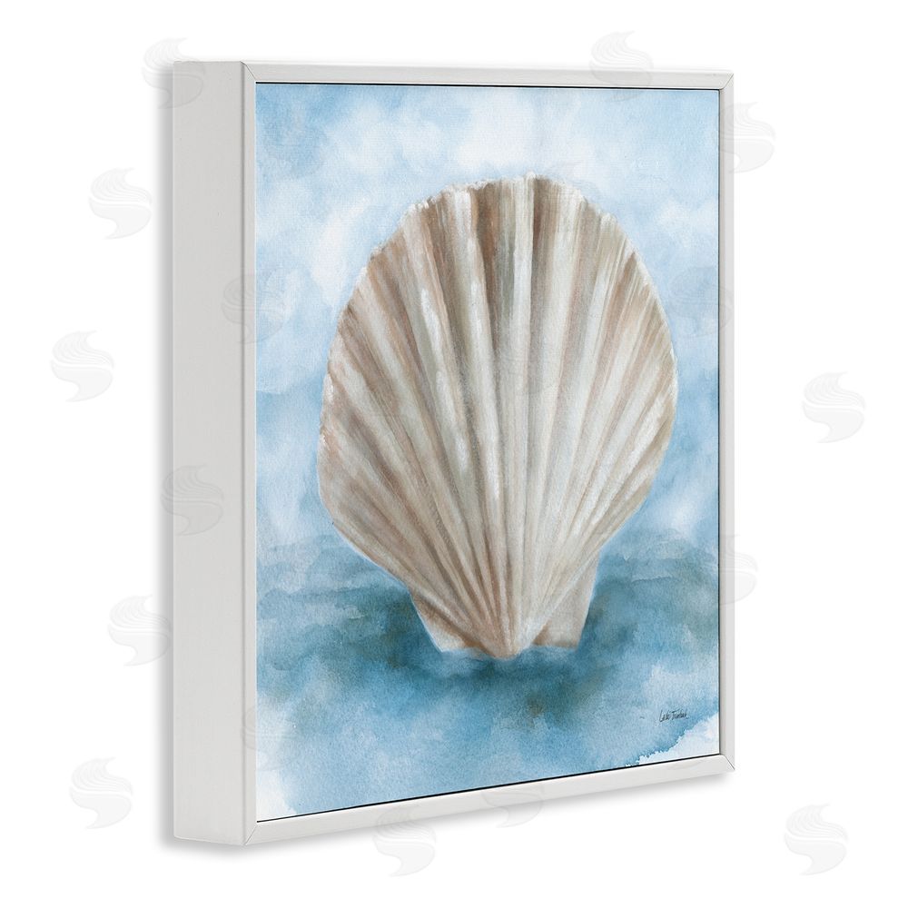 Leslie Trimbach Coastal Calm Clamshell White Framed Giclee Wall Art Print